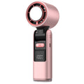 Pink New 100-Speed Portable Handheld Fan - Rechargeable Folding Turbo Mini USB Fan with Superconducting Cooling