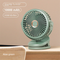 Green 10000mAh Portable Clip on Fan with 720 Degree Rotation 4 Speeds for Stroller Kitchen Office Desk Quiet Rechargeable Cooling Solution for Local Homes