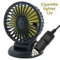 3-in-1 Powerful Car Single Head Fan (12V Lighter Power) - Quiet Cooling Fan Integrated Aromatherapy & Number Plate, with 360° Rotation & 130cm Long Cord