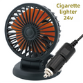 3-in-1 Powerful Car Single Head Fan (24V Lighter Power) - Quiet Cooling Fan Integrated Aromatherapy & Number Plate, with 360° Rotation & 130cm Long Cord