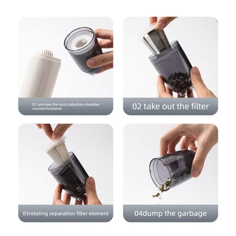 Black Portable Wireless Vacuum Cleaner – High-Suction, Dual-Function (Suck & Blow), Type-C Charging, HEPA Filter