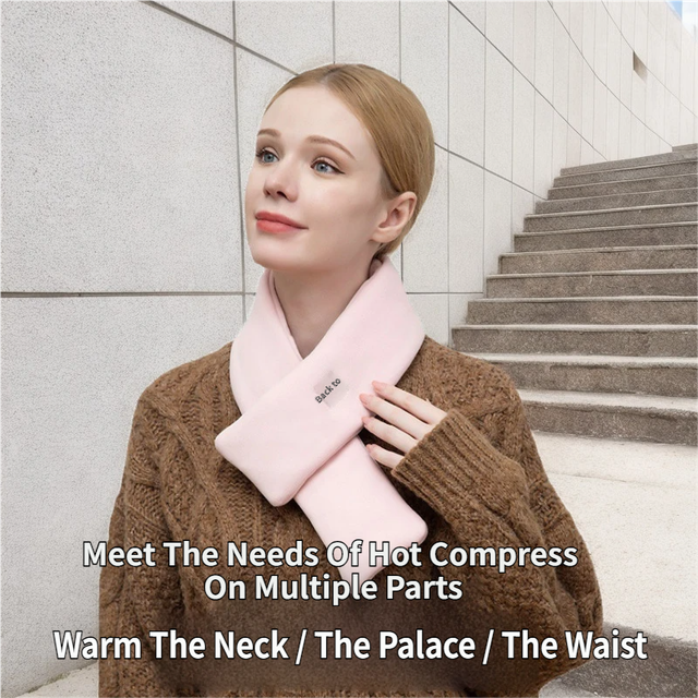 Khaki USB Powered Graphene Rapid Heated Scarf - 80 x 10 CM Washable Winter Thermal Wrap with 3-Level Temp for Cervical Support & Pain Relief