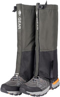 Green Breathable Nylon Waterproof Hiking Leg Gaiters and Snow Boot Gaiters (Fleece Lining) - Unisex Adjustable Sand & Mud Protection for Mountaineering & Desert Trekking, L Size
