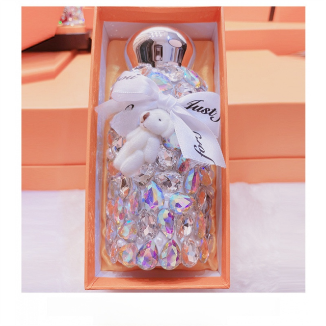 Rhinestone Insulated Bottle 260ml Stainless Bling Mug Baby Bear White