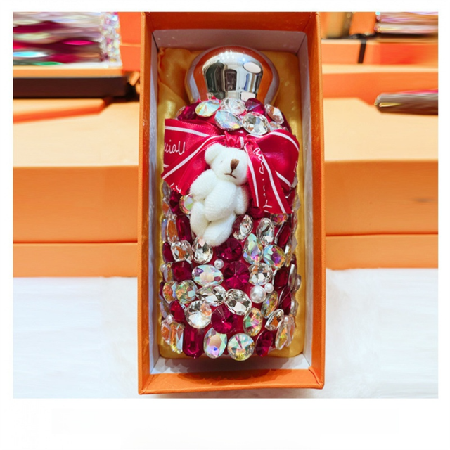Rhinestone Insulated Bottle 260ml Stainless Bling Mug Baby Bear Red