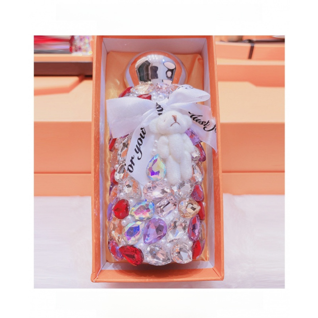 Rhinestone Insulated Bottle 260ml Stainless Bling Mug Baby Bear Purple