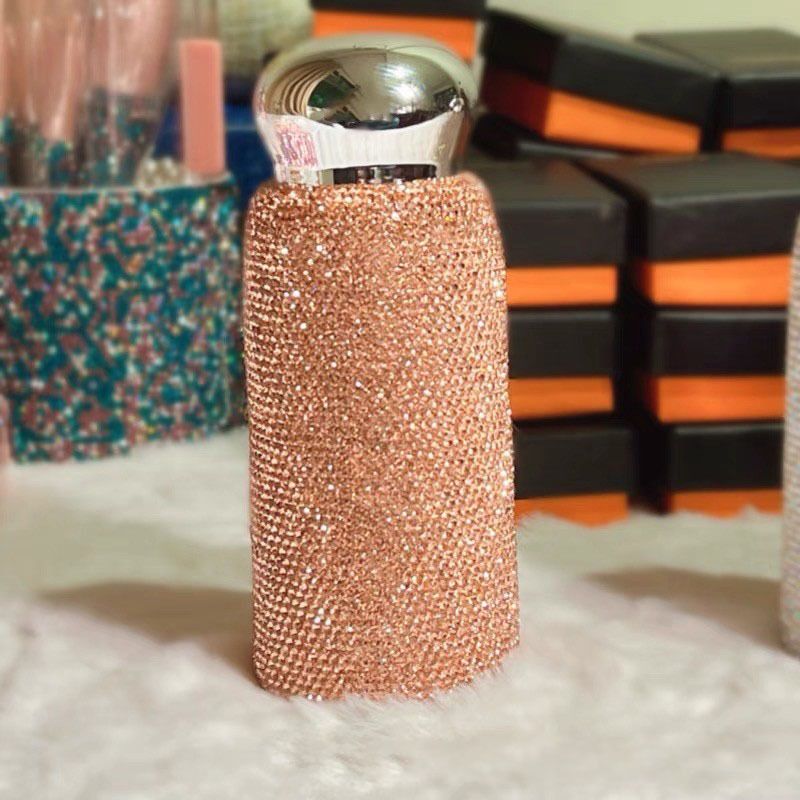 Rhinestone Insulated Water Bottle 260ml Stainless Steel Bling Mug Champagne