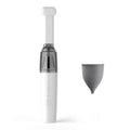 White Mini Portable Car Vacuum Cleaner - 120W Strong Suction, Handheld Wireless, Lightweight 300g, Wet and Dry Use, for Car Interior, Home, Office, and Travel