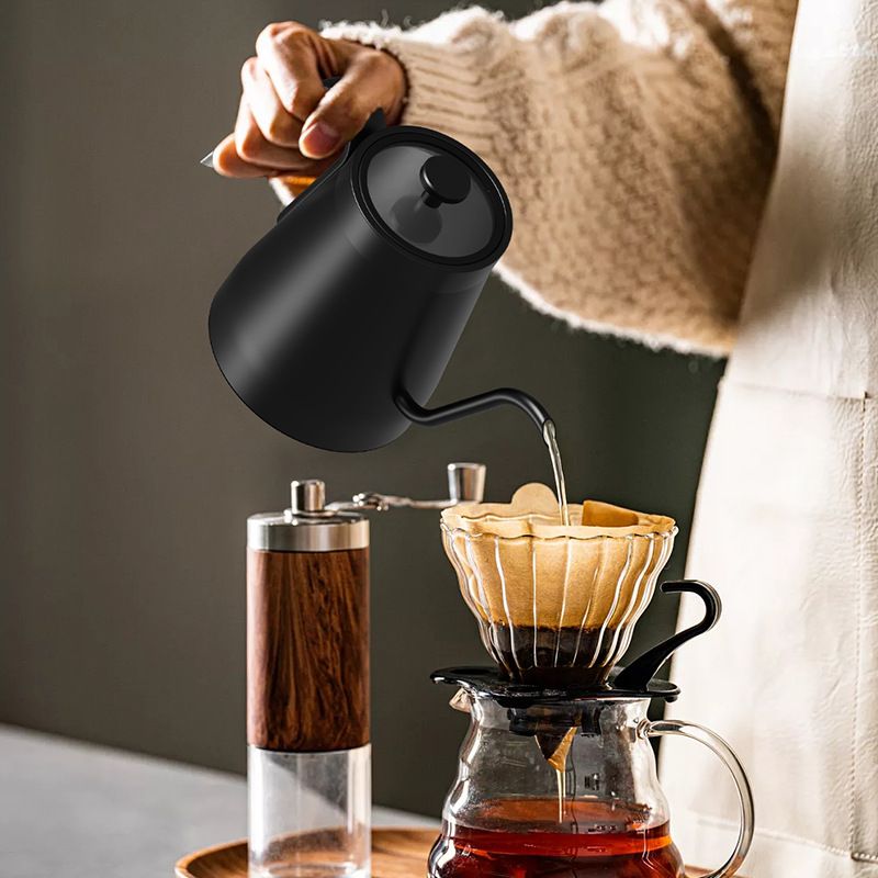 Gooseneck Electric Kettle 0.8L Temperature Control Pour Over Coffee Black