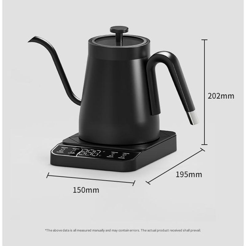 Gooseneck Electric Kettle 0.8L Temperature Control Pour Over Coffee Black