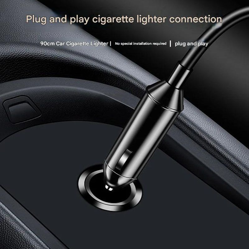 Car Electric Kettle 12V 24V USB 500ml Smart Temp Control Travel Boiler Black