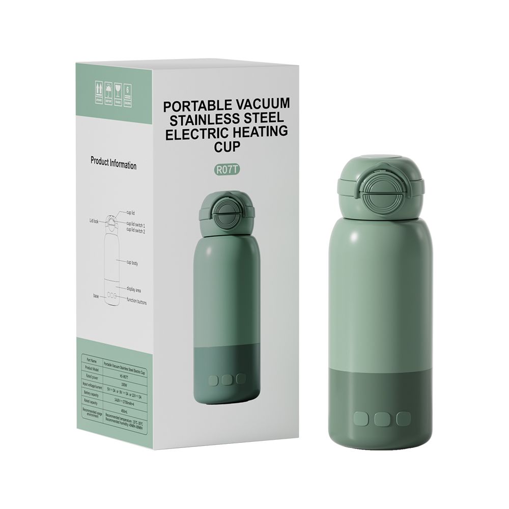 Portable Baby Formula Maker 450ml Rechargeable Constant Temp Kettle Green