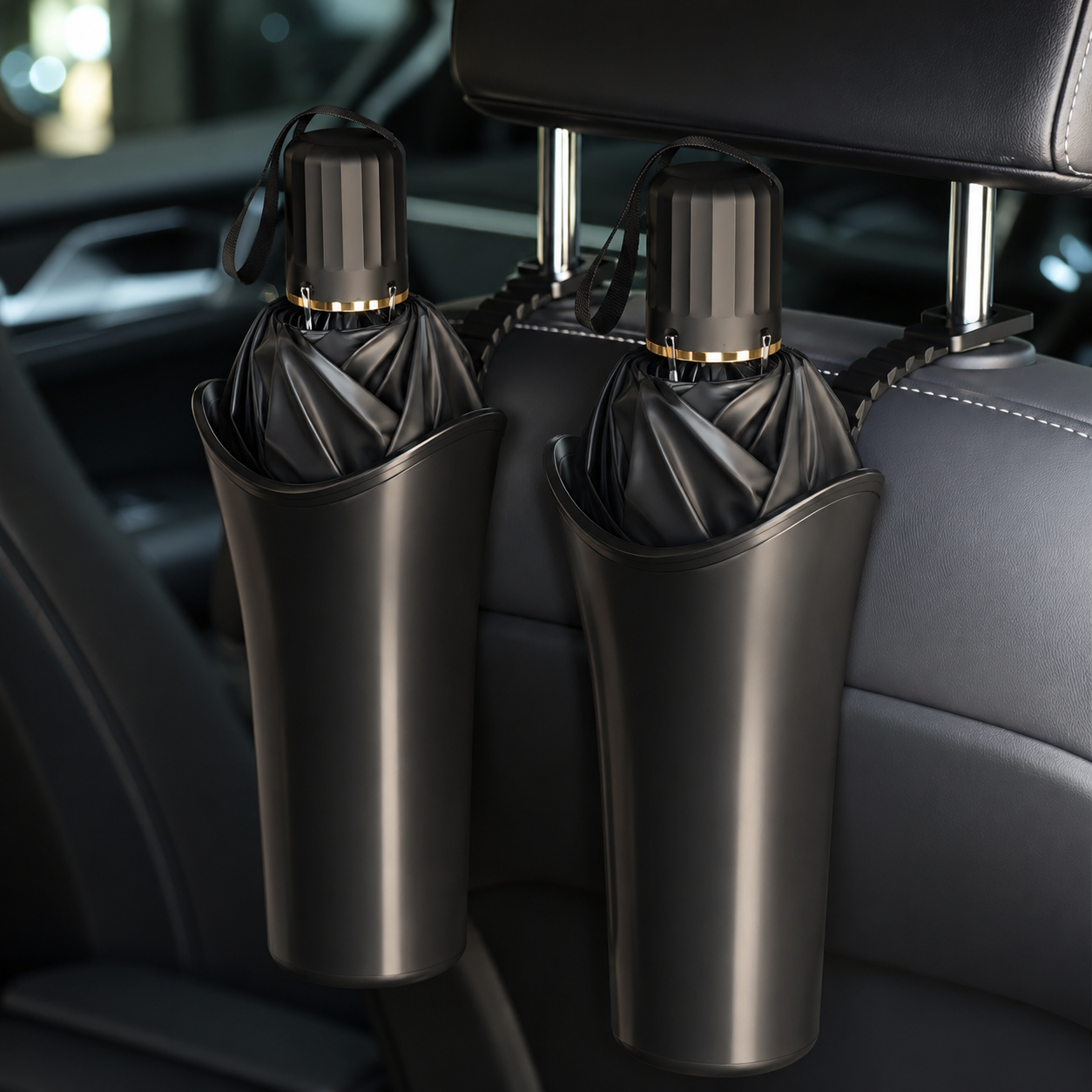 2x Car Umbrella Holder Waterproof Storage Bucket Hook Seat Back Bin