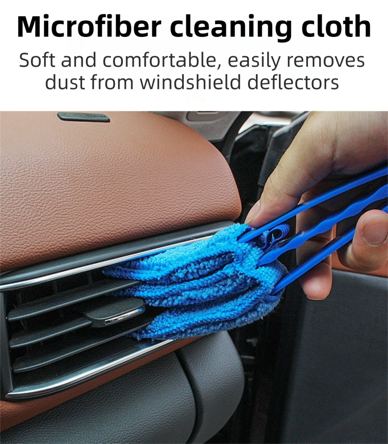 4 Pack Red Shutter and Car AC Vent Cleaner Brush with Washable Microfiber Cleaning Cloth – Reusable Window Blind Dust Remover for Air Vent, Car AC Vent, Fan & Narrow Gap