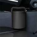 Black Waterproof Leather Car Hanging Storage Organizer with Back Clip 14.5 x 10.5CM – Mutifunctional Car Trash Bin Cup Holder Phone Storage Pocket for Seat Back, Door & Center Console