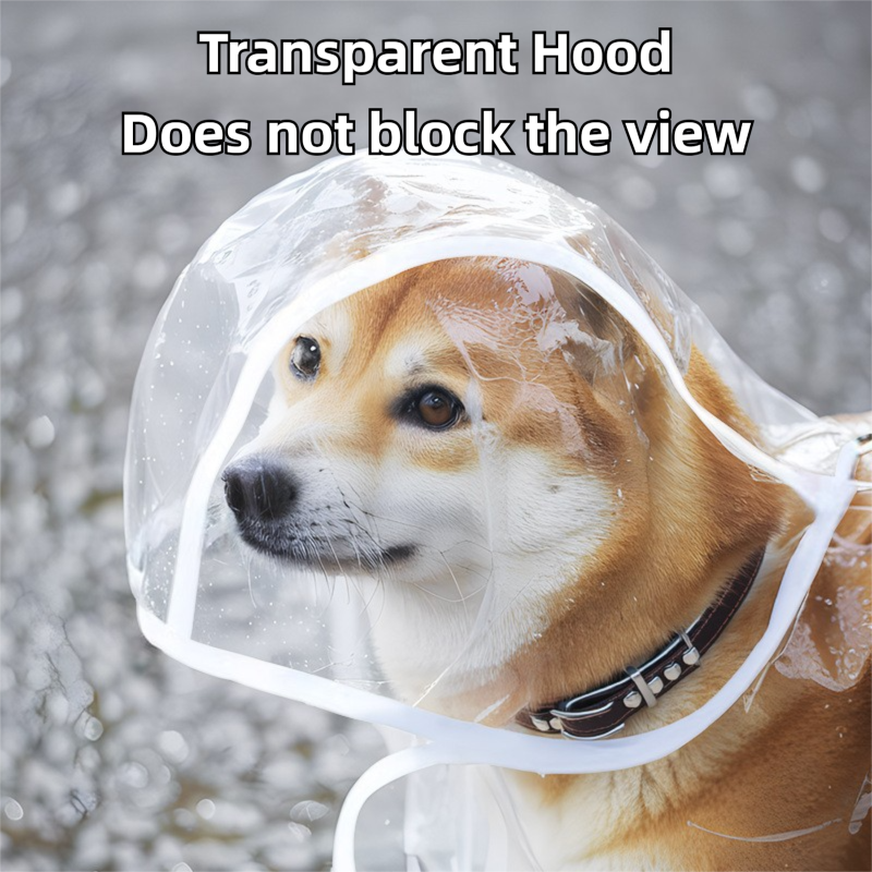 3 Piece Rainy Day Pet Care Set - 4XL Size Waterproof Dog Hooded EVA Transparent Raincoat with Full-Coverage Poncho Design Adjustable Snaps and Leash Access, Free High Absorbency Quick Dry 30 × 30cm Towel and 140 × 70cm Large Bath Towel for Small Medium La