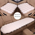 3-Piece Winter 3D Fluffy Bubble Fleece Car Seat Cushion Set - 2 x Plush Car Front Seat Cushions (45 x 45cm) and 1 x Rear Bench Pad (135 × 45 cm) with Non-Slip Backing, Universal Soft Warm Car Seat Cover, White