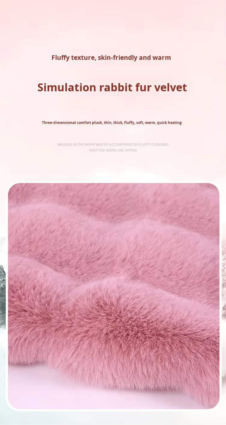 Khaki Soft 3D Fluffy Bubble Fleece Car Front Seat Single Pad with Non-Slip Backing, Universal Warm Plush Car Seat Cover 45 x 45cm White