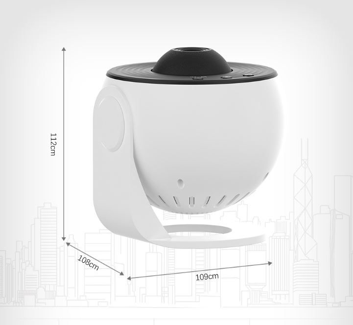 White USB Powered Galaxy Star Projector and Earth Globe Night Light with 12 HD Space Films, 1H / 2H Timer, Nebula Dynamic Rotation Effect & Adjustable Focus for Bedroom Kids Home Decor