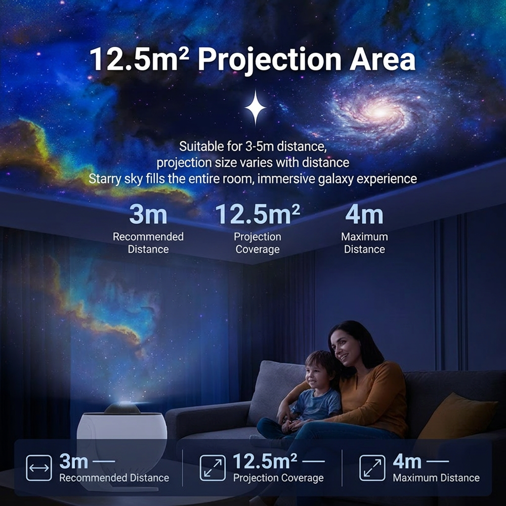 Black USB Powered Galaxy Star Projector and Earth Globe Night Light with 12 HD Space Films, 1H / 2H Timer, Nebula Dynamic Rotation Effect & Adjustable Focus for Bedroom Kids Home Decor