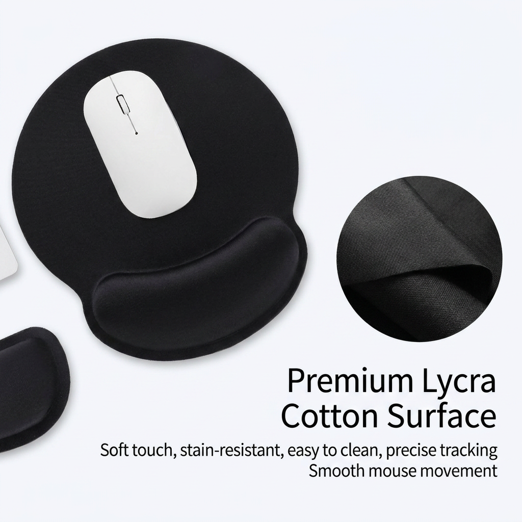 4-Piece Black Yellow Ergonomic Desk Arm Rest & Wrist Support Set with 2 Pack Clamp-On 180° Rotating Arm Rests + Memory Foam Keyboard Wrist Rest + Mouse Wrist Pad - Anti-Slip, Easy Clean and Pressure Relief for Home Office & Gaming Use