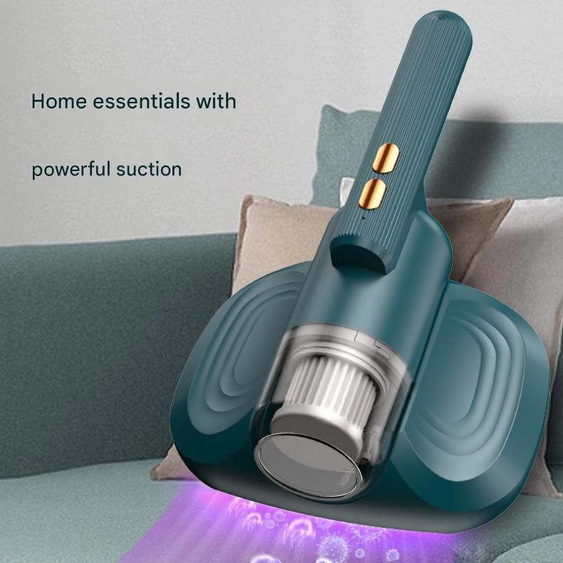 White Cordless Handheld Mite Removal Vacuum - 10KPA Suction, UV Blue Light, 200ML Dust Cup, 3-Stage Filtration - Portable Cleaner for Bed, Sofa & Carpet