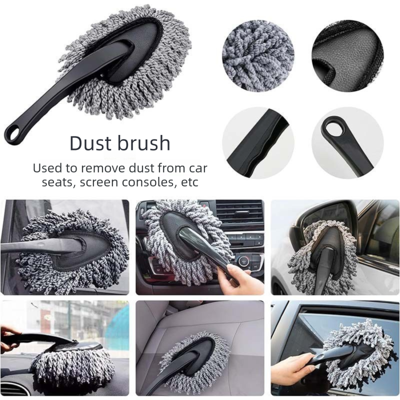11pc Car Wash Detailing Kit 9L Collapsible Bucket Microfibre Towels Brushes
