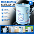 Space rabbit pattern Car Trash Can - Foldable Dual-Layer Waterproof Car Garbage Bin , Space-Saving, Easy Clean, Portable Storage for Vehicle Interior, Durable Faux Leather Material