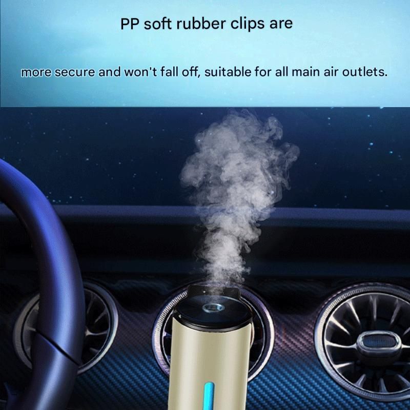 Green Car Vent Air Freshener Diffuser (Includes a 10ml empty essential oil bottle) 3-Speed Adjustable Aroma Atomiser – Compact Aluminum Alloy USB Essential Oil Car Fragrance Clip