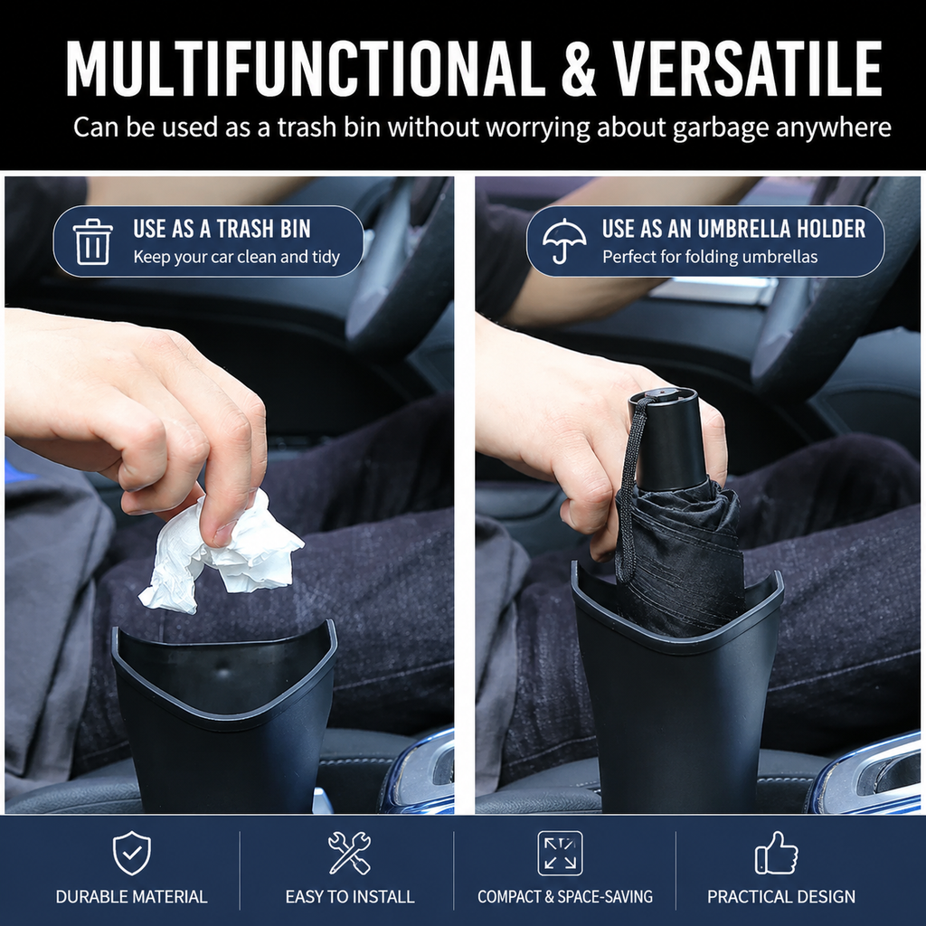 2pc Car Air Vent Aroma Diffuser + Hanging Storage Bin Set Grey