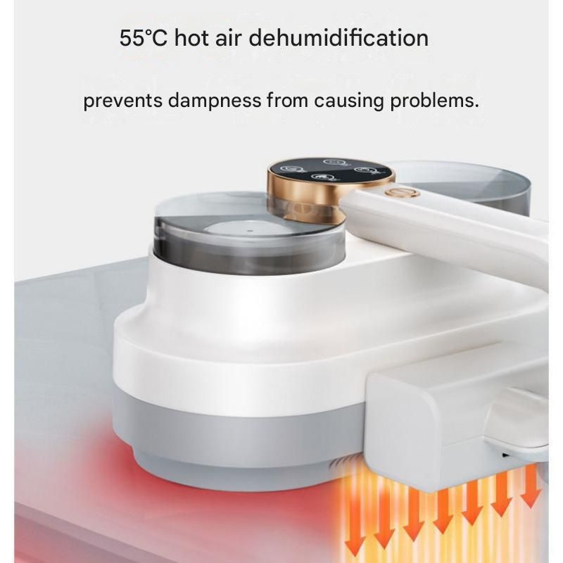White Handheld Cordless Dust Mite Vacuum Cleaner LED Sanitizing Mattress Cleaner Dual Cup Separation Strong Suction 9000Pa Anti Allergen Home Winter Deep Cleaning Clean Portable