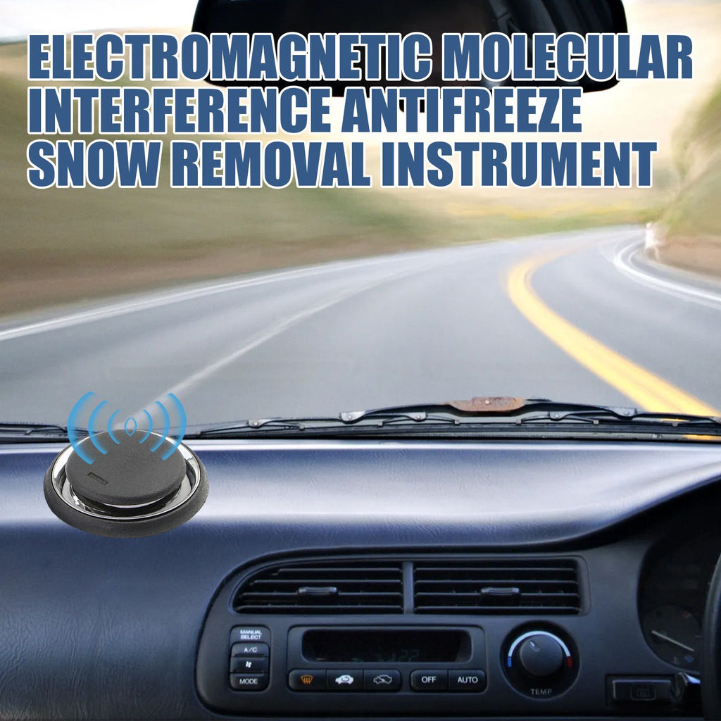 Electromagnetic Car Ice Remover - Solar Powered Molecular Interference De-icer for Windshield Frost and Snow Prevention, Compact Portable Dashboard Gadget for Winter Driving Safety