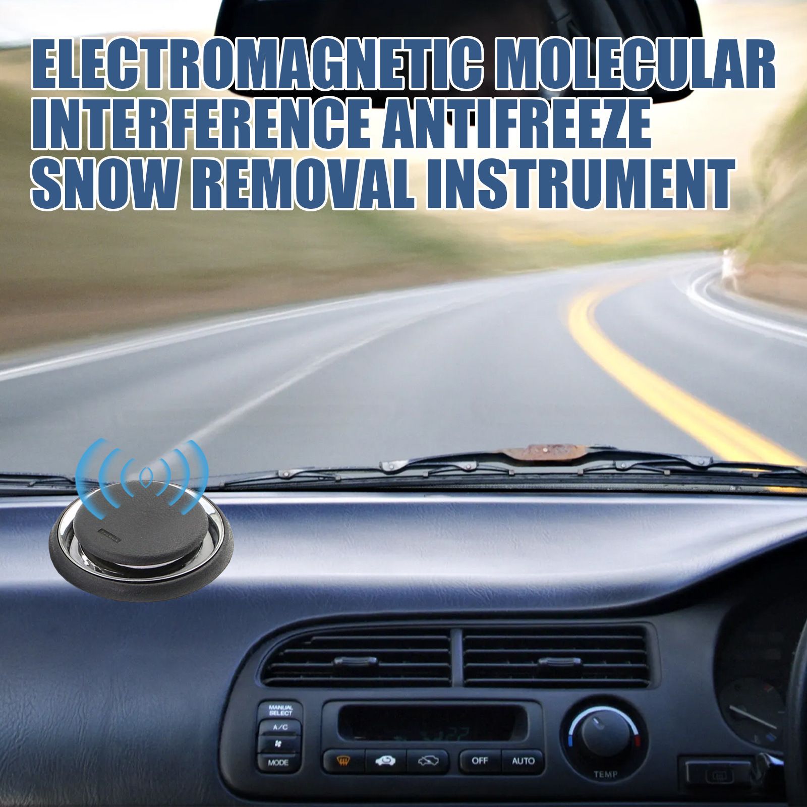 Electromagnetic Car Ice Remover - Solar Powered Molecular Interference De-icer for Windshield Frost and Snow Prevention, Compact Portable Dashboard Gadget for Winter Driving Safety