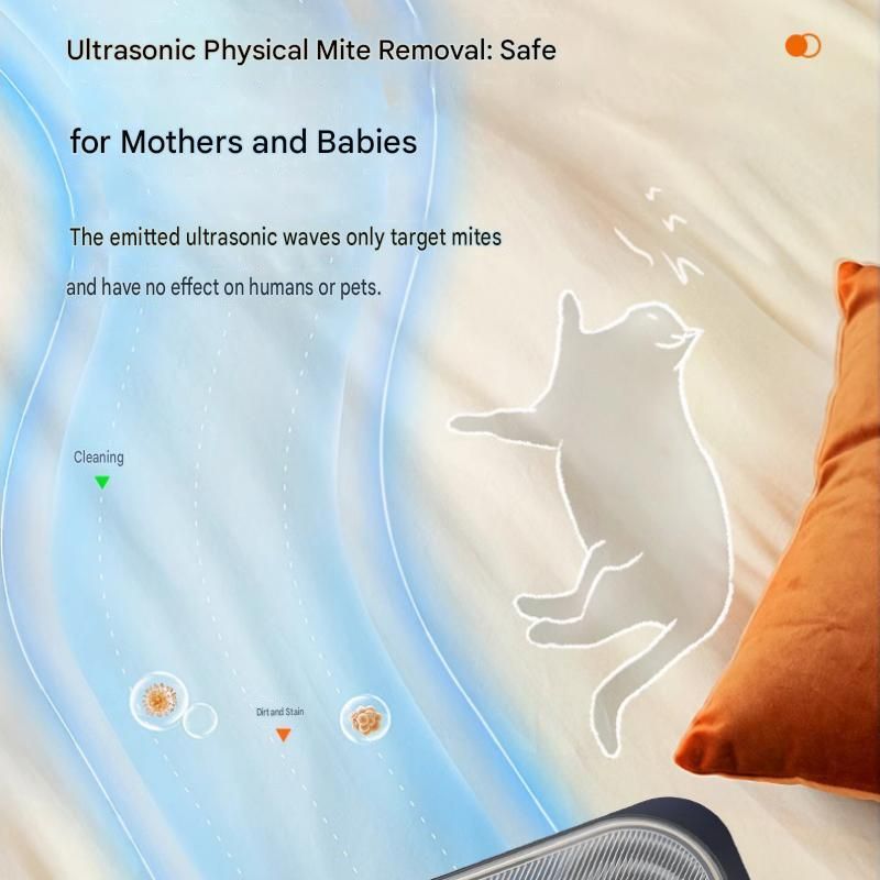 Cordless Dust Mite Remover Vacuum UV Cleaner Bed Mattress Sofa 400ml Kit White