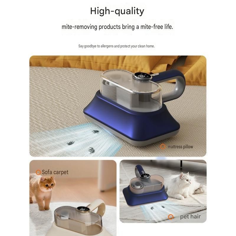 Cordless Dust Mite Remover Vacuum UV Cleaner Bed Mattress Sofa 400ml Kit Blue