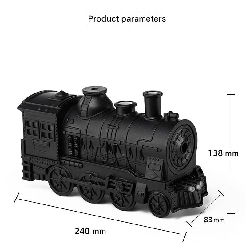 White Retro Train Aromatherapy Humidifier - 300ml Ultrasonic Cool Mist Diffuser with Jellyfish Smoke Ring, LED Night Light  for Bedroom Office Desk Decor