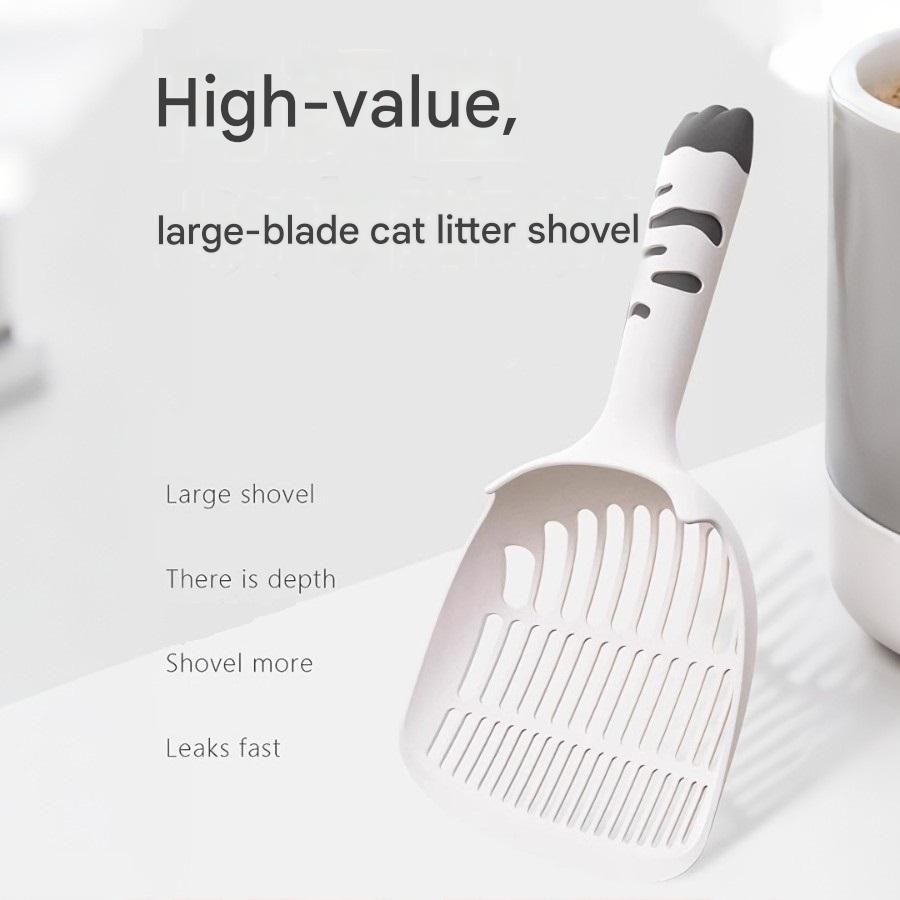 Pink Large-surface cat litter scoop—made of PP material, featuring a fine-mesh design and an ergonomic handle; 28 cm in length. Suitable for tofu litter and clumping litter; an easy-to-clean tool for clearing away pet waste