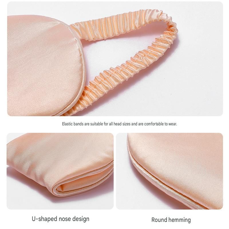 Blue Imitation Silk Sleep Eye Mask - Soft Breathable Light Blocking Design with Elastic Strap for Travel, Nap, and Night Sleep Comfort