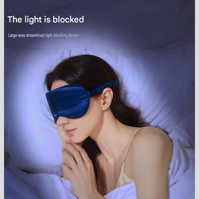 Green Imitation Silk Sleep Eye Mask - Soft Breathable Light Blocking Design with Elastic Strap for Travel, Nap, and Night Sleep Comfort
