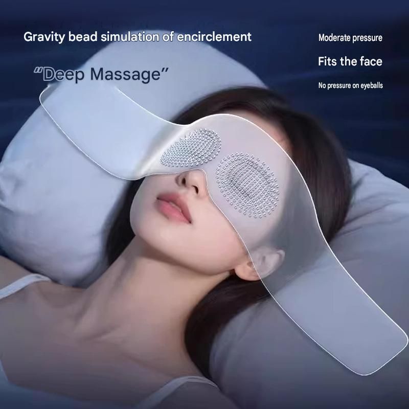 Home and Travel Sleep Aid Bundle - White Dual Mode CES Microcurrent Sleep Aid  Device and Blue Gravity Eye Mask, USB Rechargeable Handheld and Ear Clip Unit, 72cm Light Blocking Polyester Cover for Deep Rest and Travel