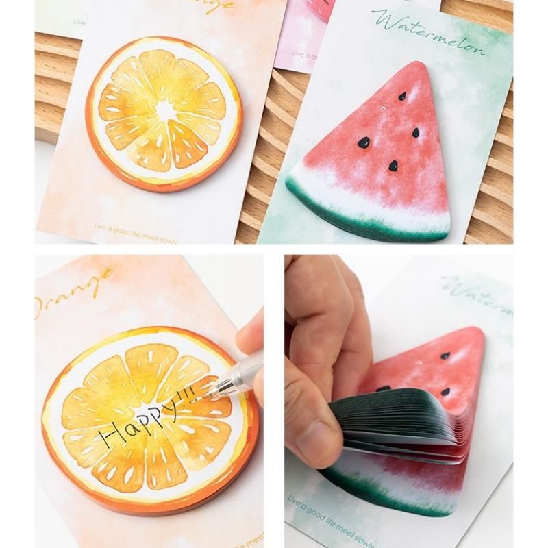 3 Packs Avocado Design Fruit Shaped Sticky Notes - Cute Memo Pads for Journaling Office School - Reusable Adhesive Labels Gift Ready