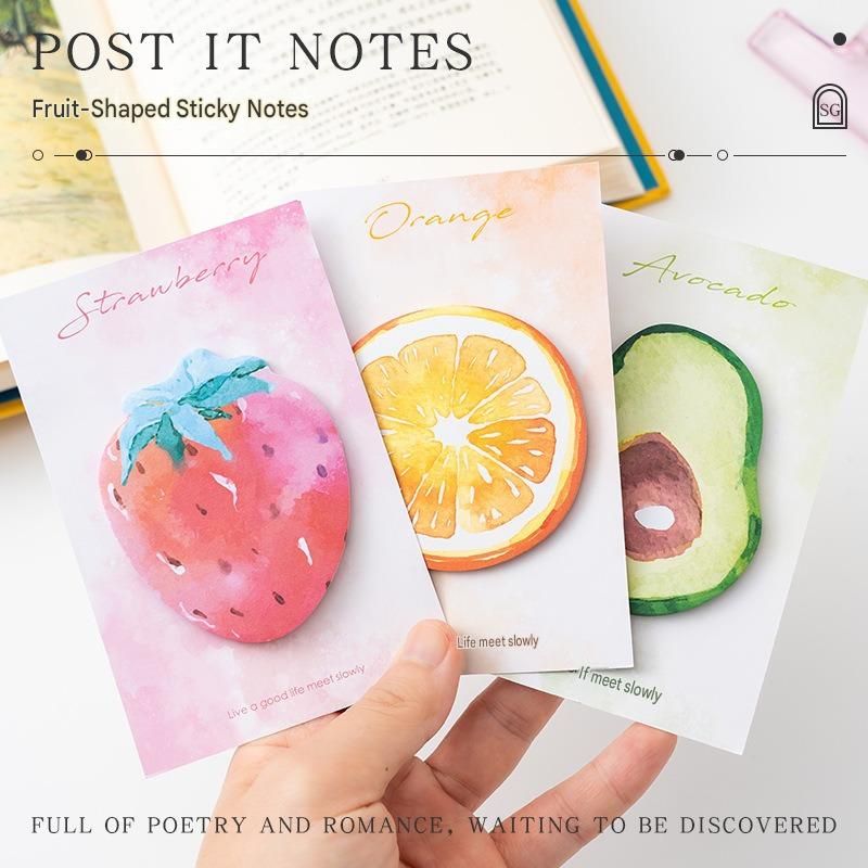 3 Packs Watermelon Design Fruit Shaped Sticky Notes - Cute Memo Pads for Journaling Office School - Reusable Adhesive Labels Gift Ready