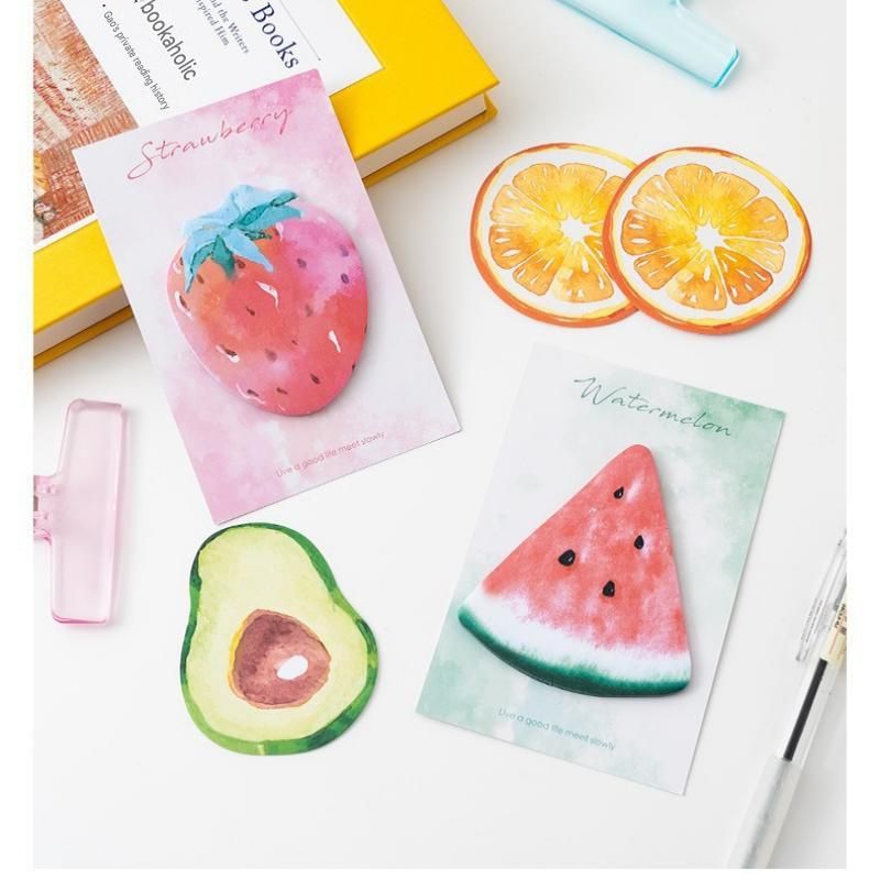 3 Packs Strawberry Design Fruit Shaped Sticky Notes - Cute Memo Pads for Journaling Office School - Reusable Adhesive Labels Gift Ready