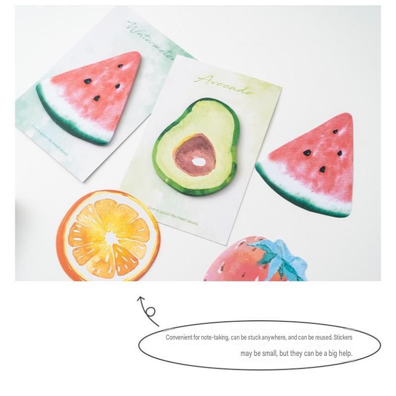 3 Packs Strawberry Design Fruit Shaped Sticky Notes - Cute Memo Pads for Journaling Office School - Reusable Adhesive Labels Gift Ready