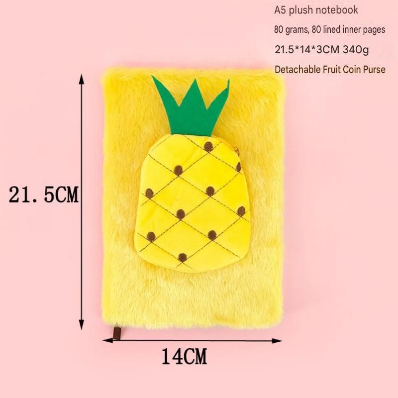Fruit-Shaped Office Supplies Set-3 packs Orange Shaped Sticky Notes  and A5 Plush Notebook with Orange Shaped Detachable Coin Purse - Cute Memo Pads for Journaling Office School Gift Ready
