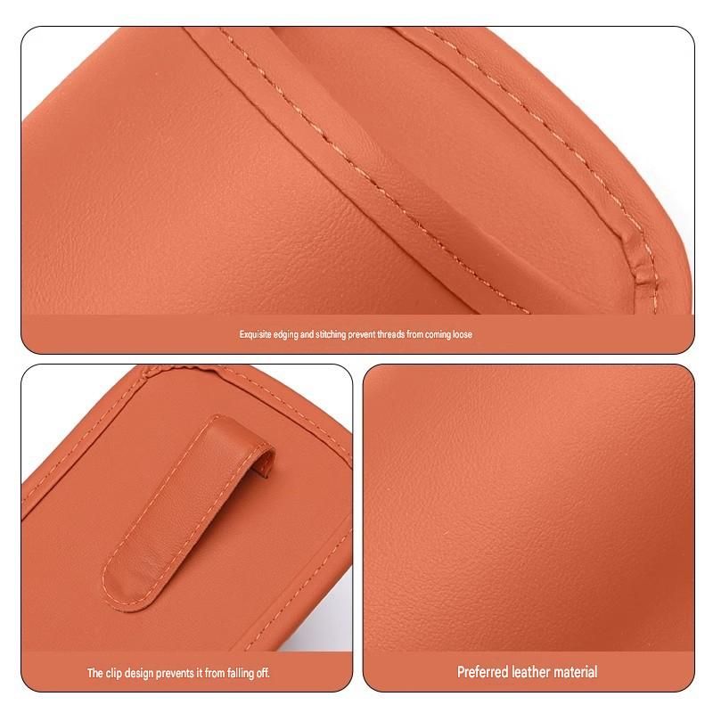 White Universal Car Door Cup Holder - PU Leather Hanging Storage Organizer for Seat Back and Console side and Door storage compartment - Multi-Purpose Beverage Pocket with Secure Clip Design for Travel and Commute