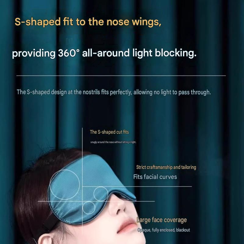 Grey Spandex Sleep Eye Mask - 360 Degree Blackout, Zero Pressure Fit, Adjustable Strap, Includes Storage Bag and Earplugs for Travel and Napping