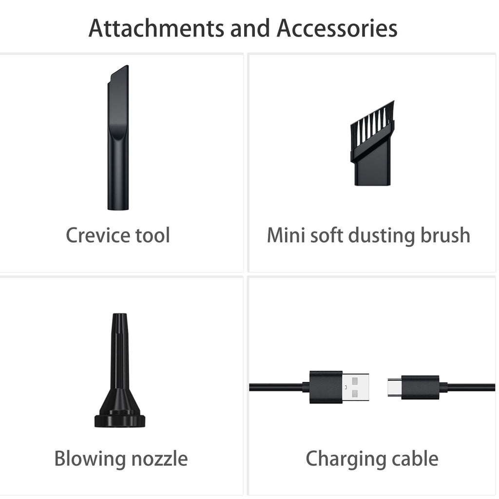 Portable Wireless Car Vacuum Cleaner 4 in 1 Handheld Air Duster Rechargeable Mini Vacuum for Pet Hair Keyboard Car Interior