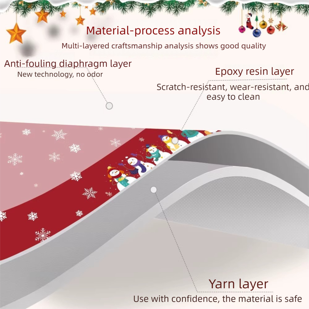 Christmas Waterproof Tablecloth (Snowflake pattern)140 x 180cm Festive Holiday Dining Table Cover Oil-Resistant Wipe Clean Christmas Home Decoration
