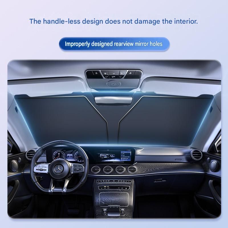 Car windshield sun visor, 55.1 x 27.6 inches, foldable windshield sun visor, UV protection, heat insulation, titanium silver sun visor cover.